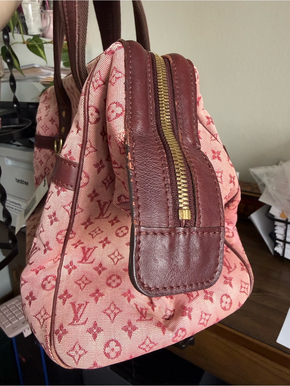 Louis Vuitton Pink and Brown Monogram Satchel - Picture 2 of 5